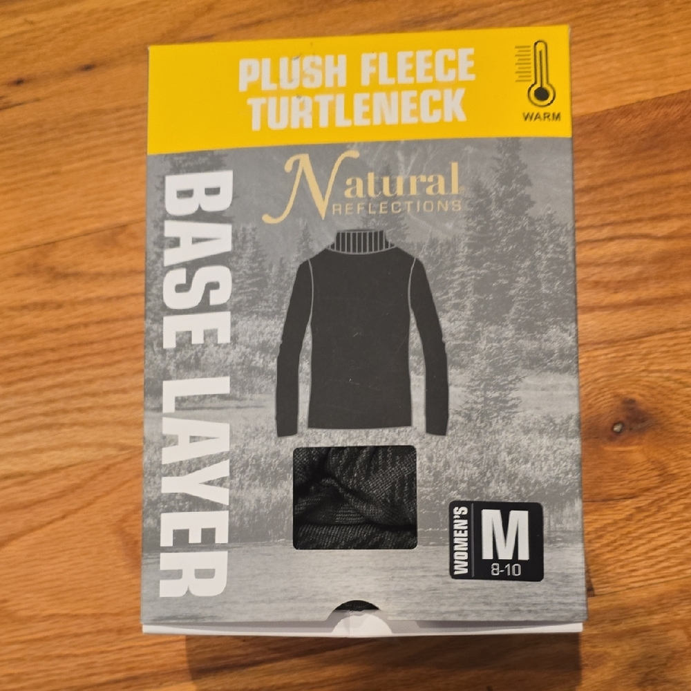 Natural Reflections Gray Plush Fleece Turtleneck Sweater